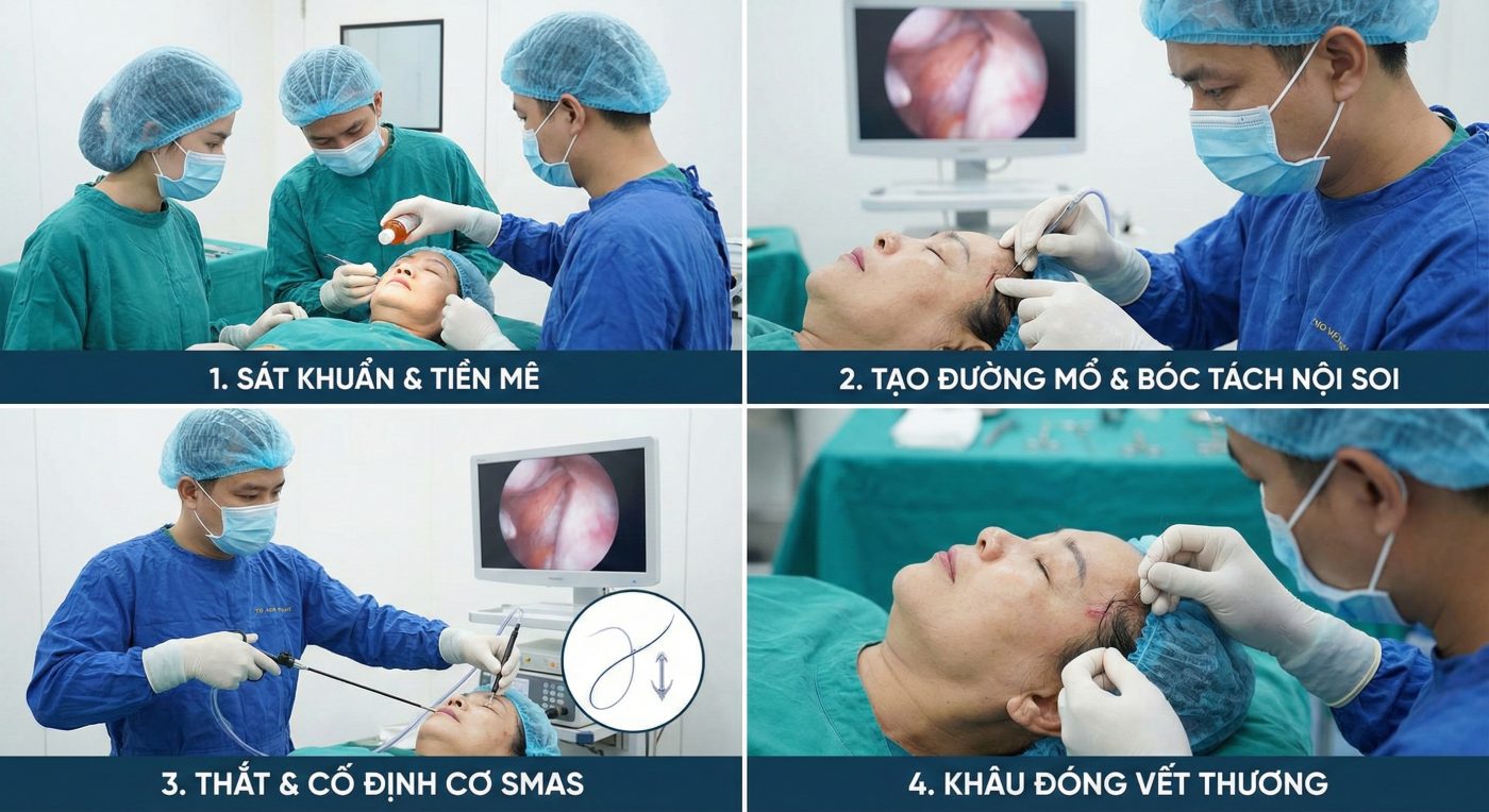 Quy trình thắt cơ nội soi trẻ hóa da