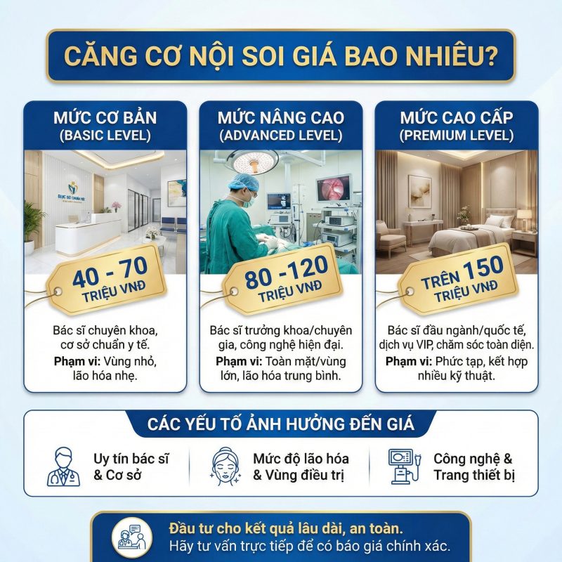 Căng cơ nội giá bao nhiêu