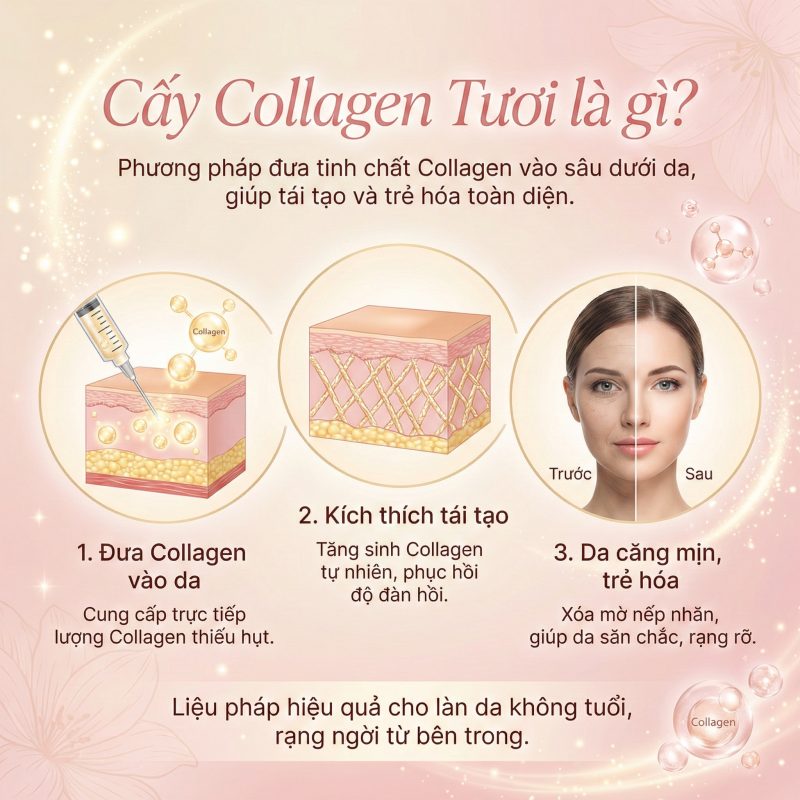 Cấy Collagen Tươi Là Gì? Giải Thích Toàn Diện Từ A–Z (Cập Nhật 2026) Cấy collagen tươi là gì