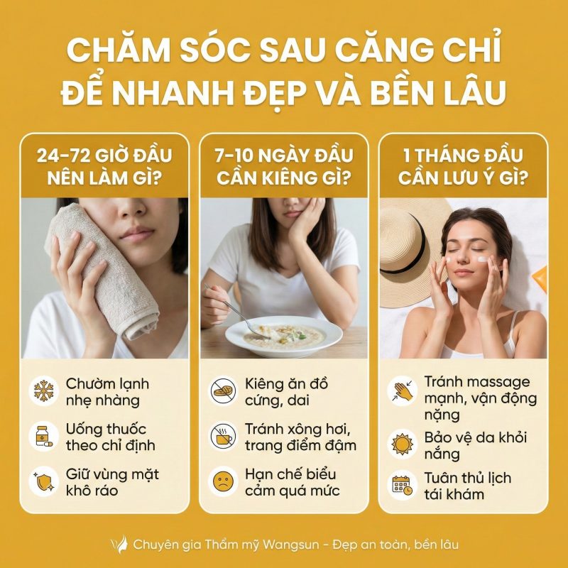 Chăm sóc sau căng chỉ collagen để nhanh đẹp, bền lâu