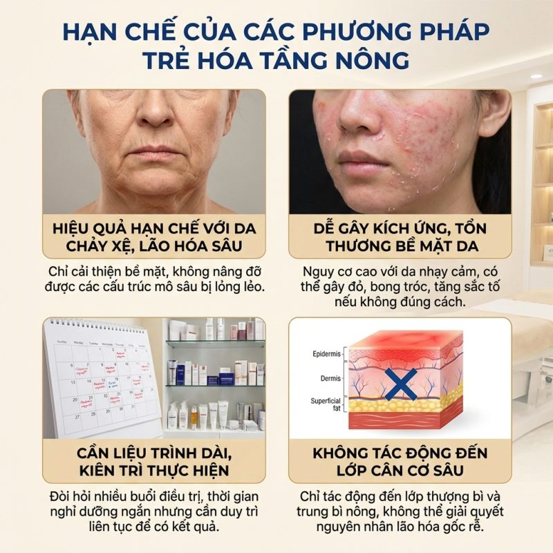 Hạn chế của các phương pháp trẻ hóa tầng nông