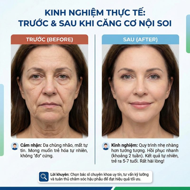 Kinh nghiệm thực tế trước sau căng cơ nội soi