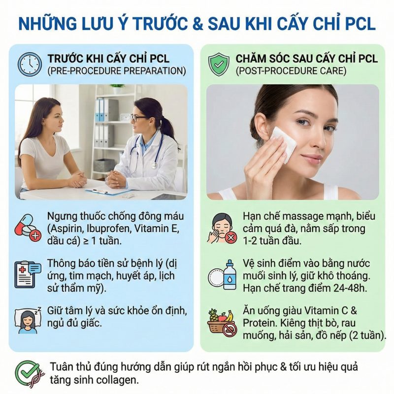 Chỉ PCL Là Gì? Giải Thích Chi Tiết Chỉ PCL Những lưu ý trước sau cấy chỉ PCL