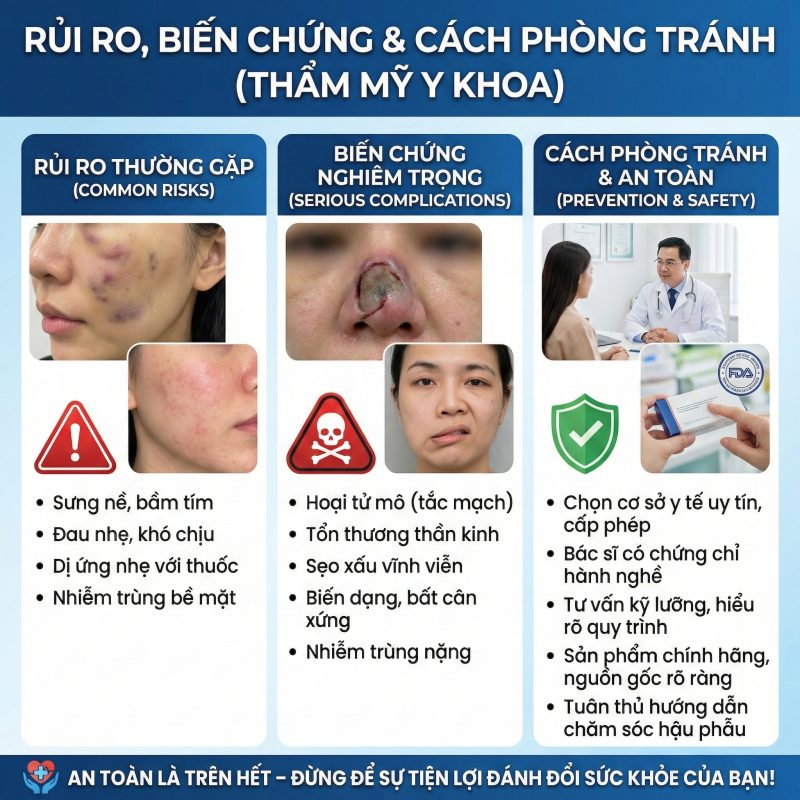 Rủi ro biến chứng cách phòng tránh để trẻ hóa da an toàn