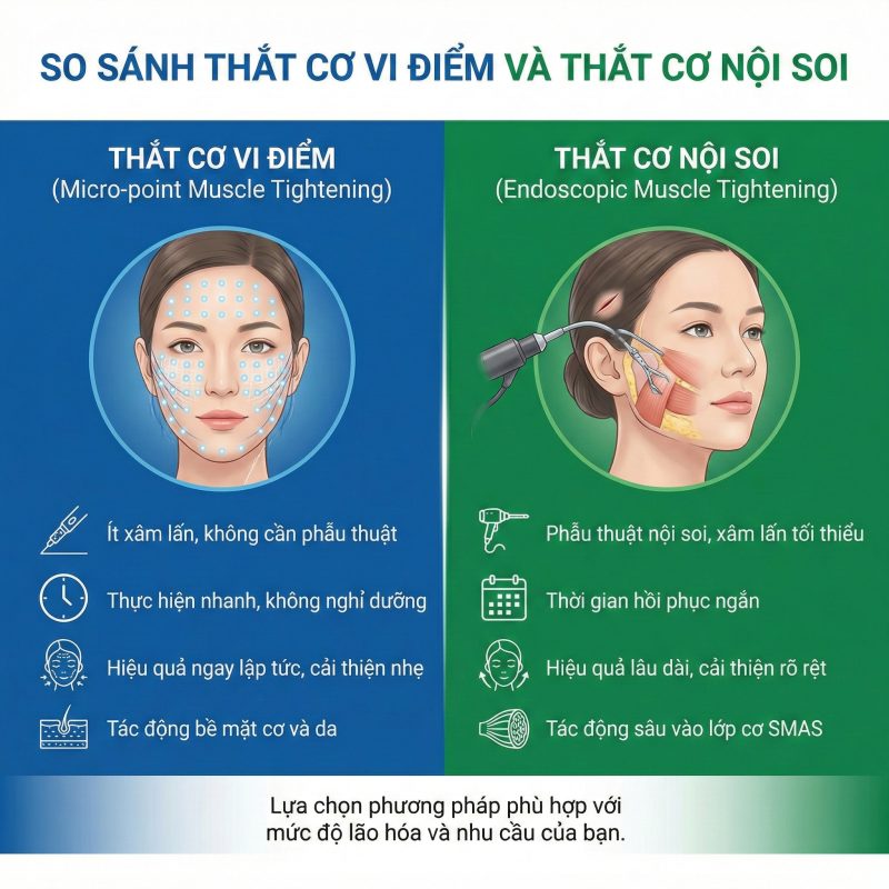 So sánh thắt vi điểm và thắt cơ nội soi