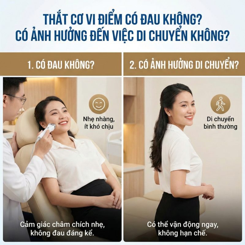 Thắt cơ vi điểm có đau không, có ảnh hưởng đến di chuyển không