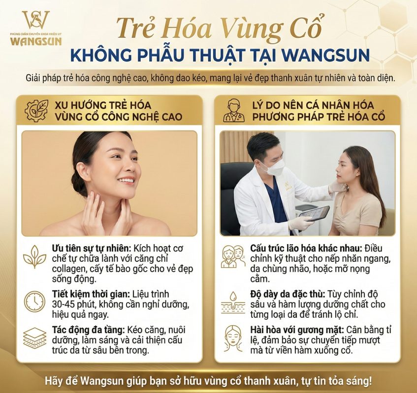 Trẻ hóa da không phẫu thuật vùng cổ tại wangsun