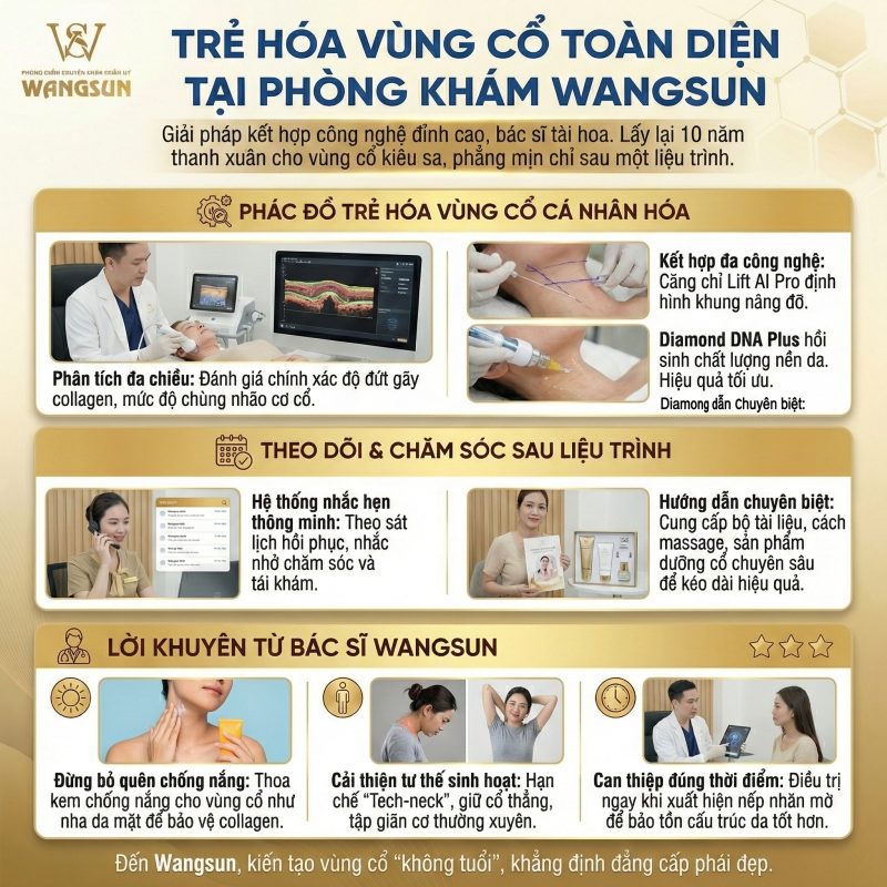 Trẻ hóa da vùng cổ toàn diện tại phòng khám WangSun