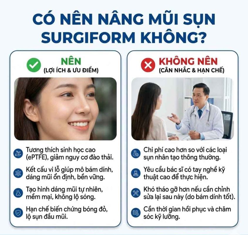 Có nên nâng mũi sụn surgiform
