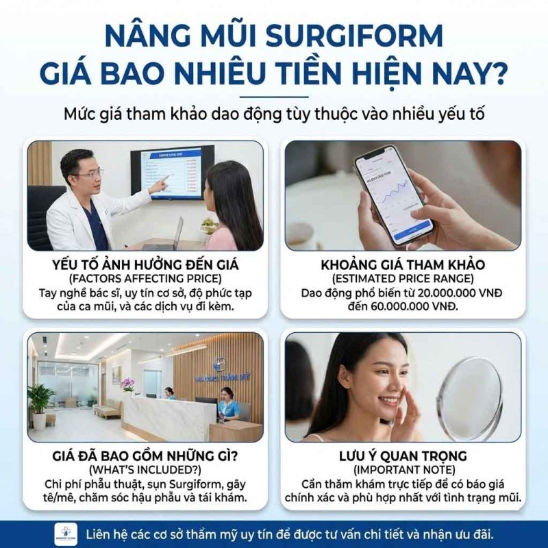 Nâng mũi Surgiform giá bao nhiêu tiền