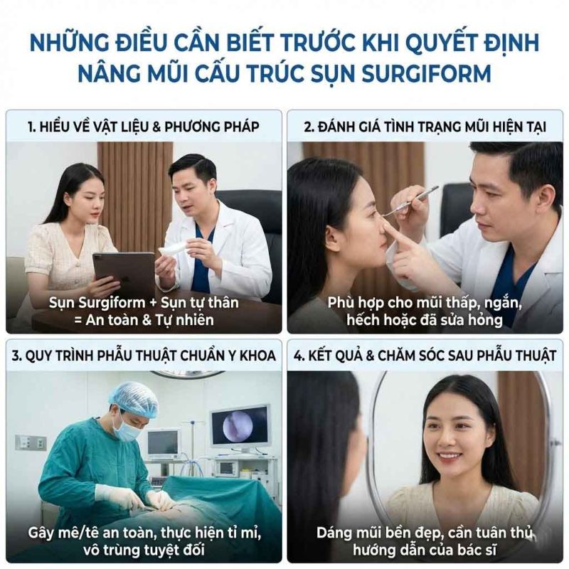 Nâng mũi cấu trúc sụn Surgiform là gì? Ưu điểm & độ bền Những điều cần biết trước khi nâng mũi cấu trúc sụn Surgiform