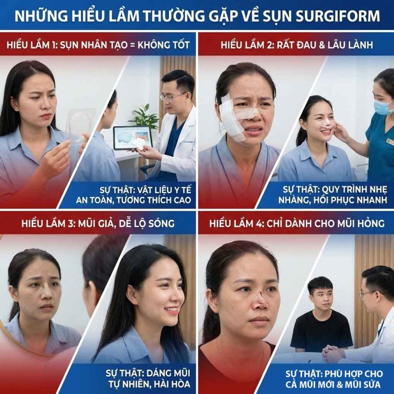 Nâng mũi cấu trúc sụn Surgiform là gì? Ưu điểm & độ bền Những hiểu lầm thường gặp về sụn Surgiform