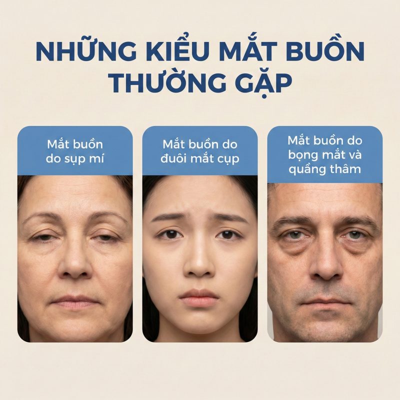 Những kiểu mắt buồn thường gặp