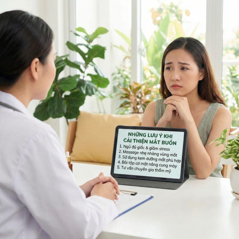 Những lưu ý khi cải thiện mắt buồn