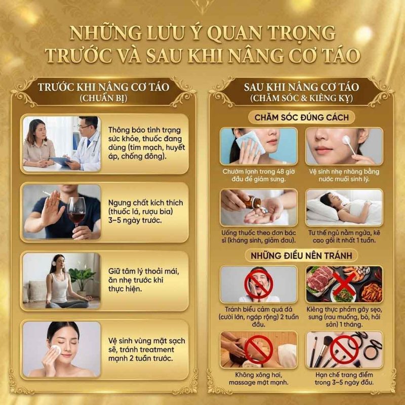Nâng cơ táo là gì? Giải pháp trẻ hóa vùng má toàn diện Những lưu ý quan trọng trước sau nâng cơ táo