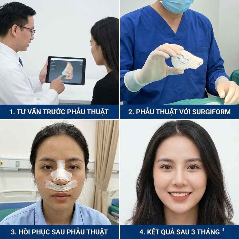 Nâng mũi cấu trúc sụn Surgiform là gì? Ưu điểm & độ bền Quy trình nâng mũi cấu trúc sụn Surgiform