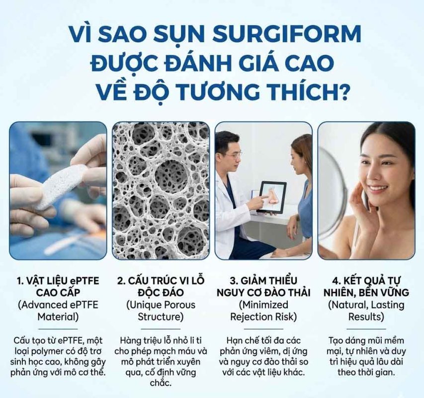 Vì sao sụn surgiform lại được đánh giá cao về độ tương thích