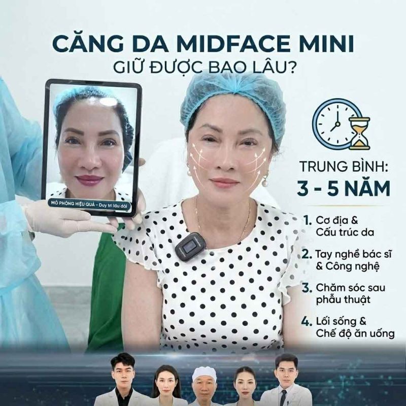 Căng da midface mini giữ được bao lâu?