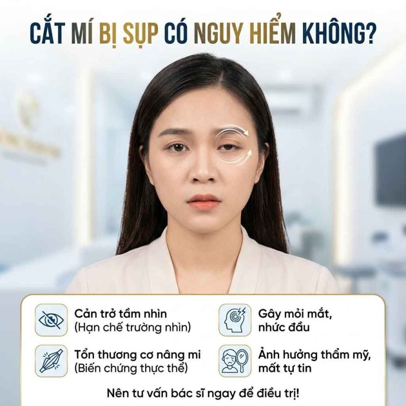 Cắt Mí Mắt Bị Sụp: Nguyên Nhân, Dấu Hiệu Và Cách Khắc Phục Hiệu Quả Cắt mí bị sụp có nguy hiểm không
