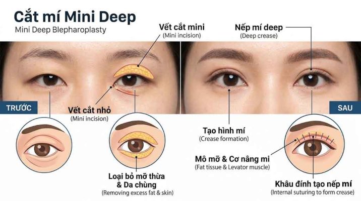 Kinh Nghiệm Cắt Mí Mini Deep Cho Người Lần Đầu Cắt mí mini deep là gì