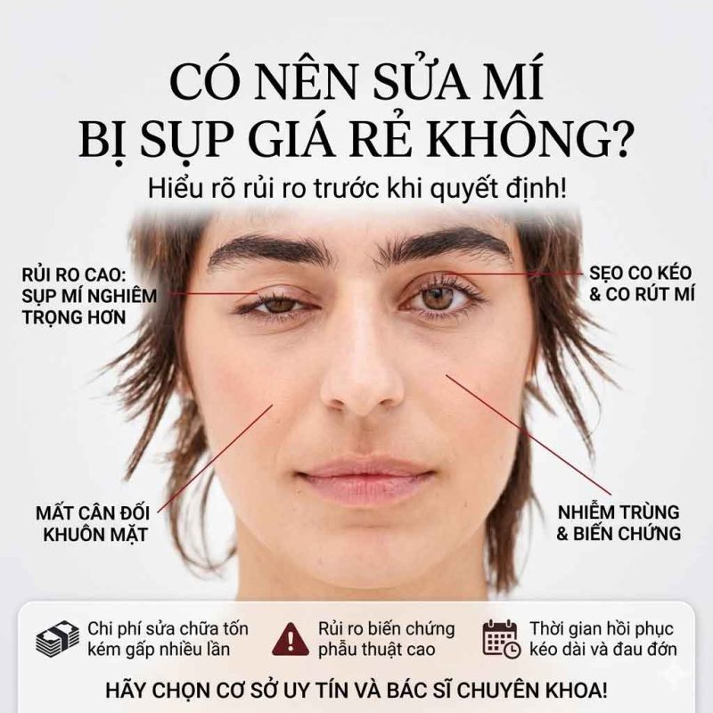 Có nên sửa mí mắt bị sụp giá rẻ không