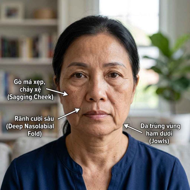Dấu hiệu cho thấy cơ táo bị chảy xệ
