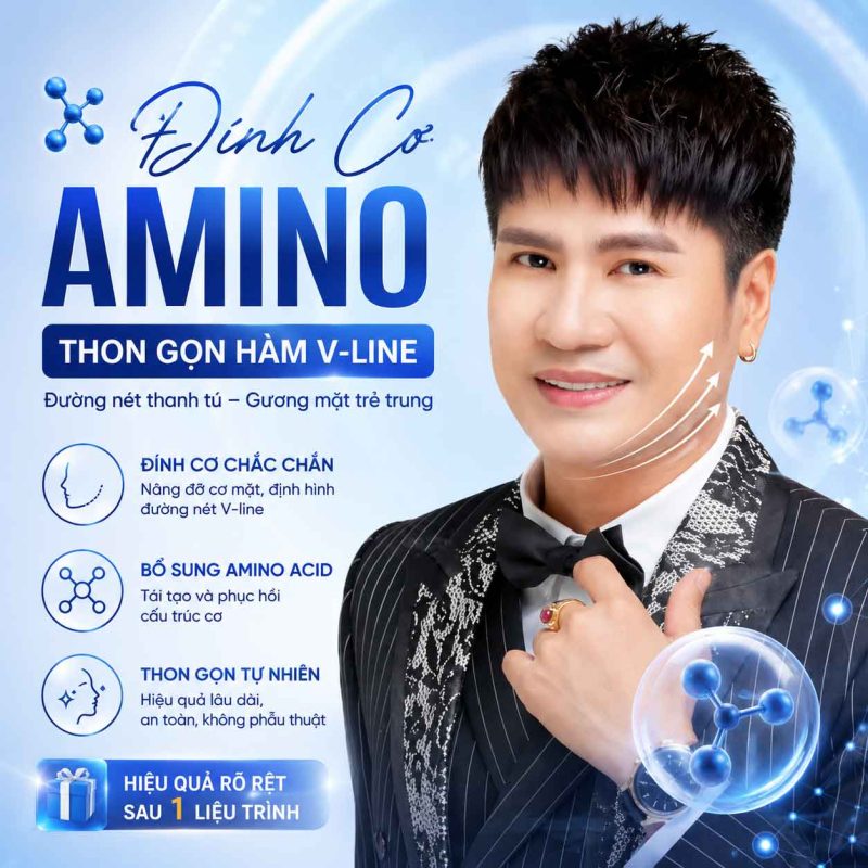 Đính cơ amino thon gọn hàm vline