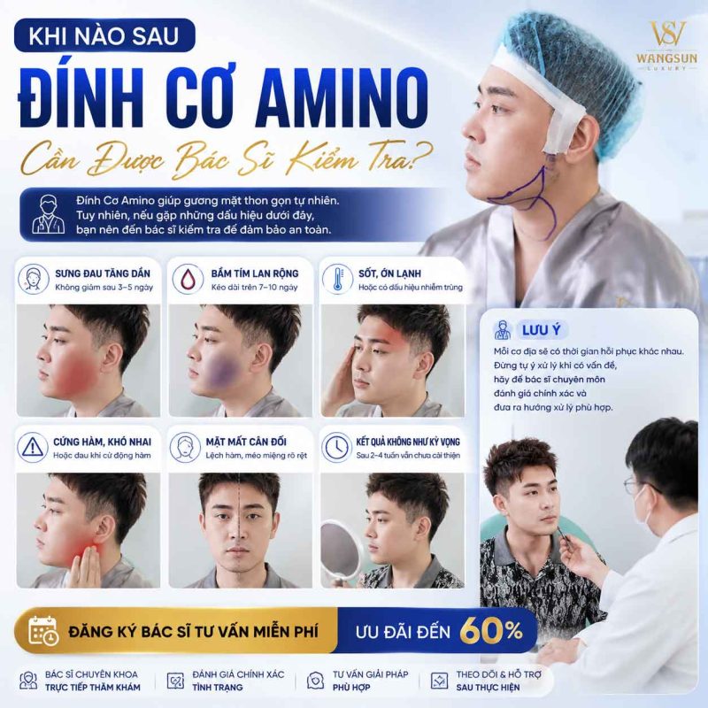 Khi nào đính cơ amino cần được bác sĩ kiểm tra