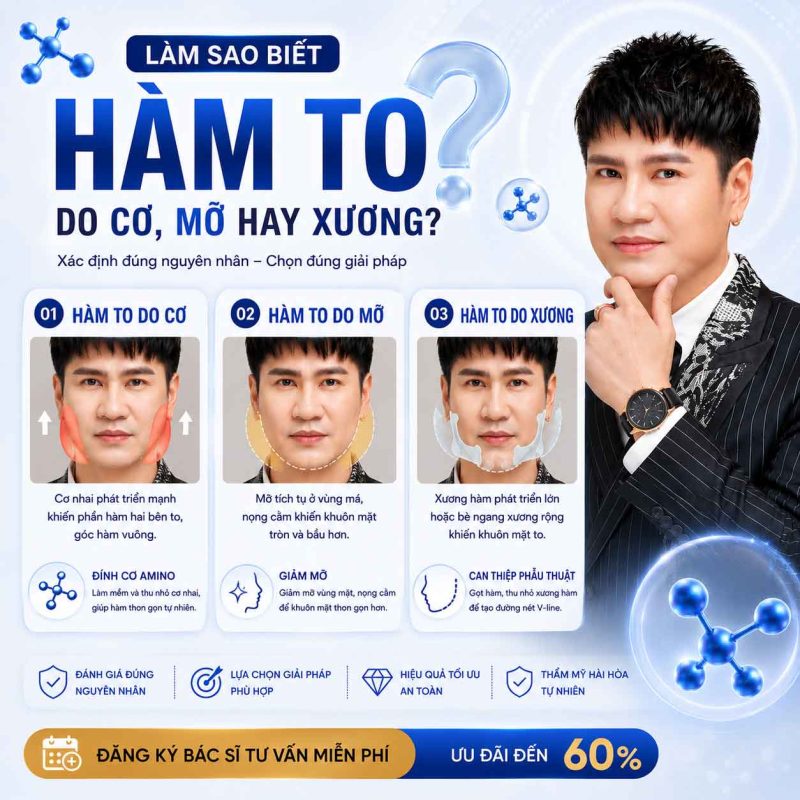 Làm sao biết hàm to do cơ mỡ hay xương