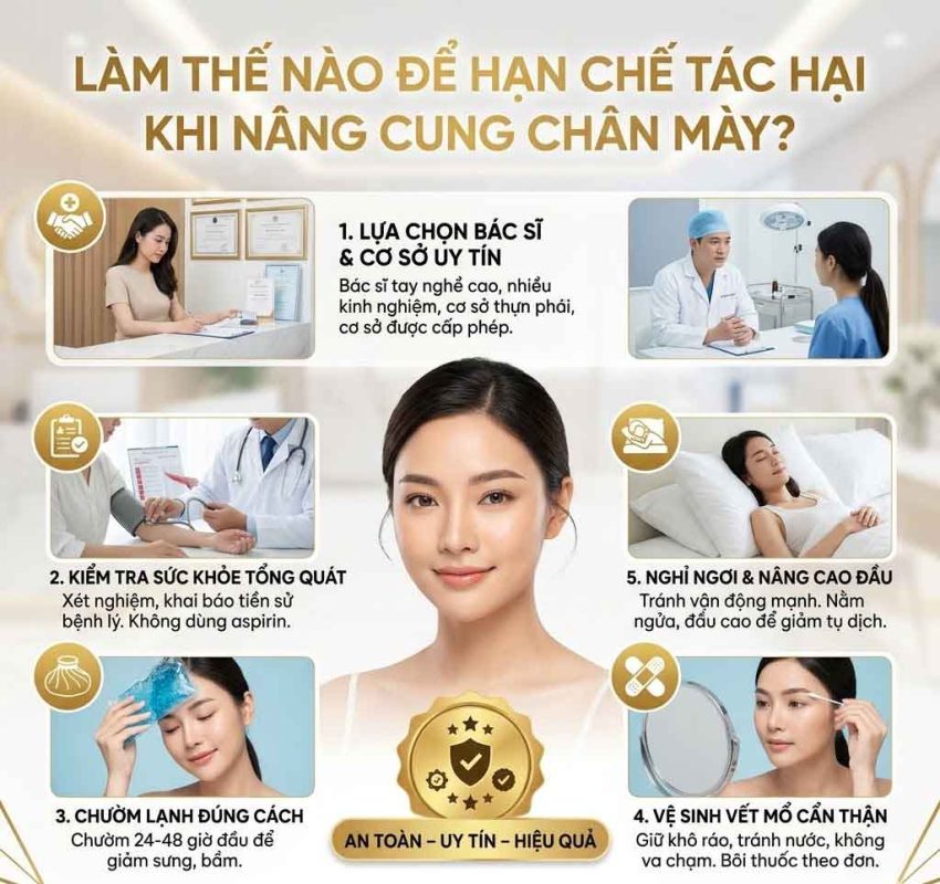 Làm thế nào để hạn chế tác hại của nâng cung chân mày
