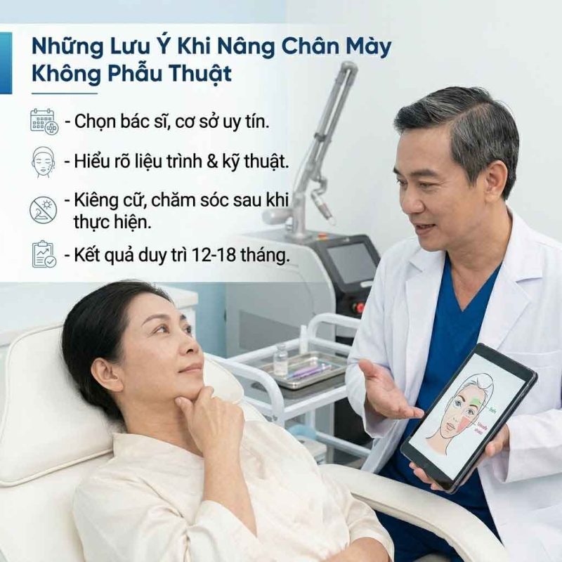 Lưu ý khi nâng cung chân mày không phẫu thuật