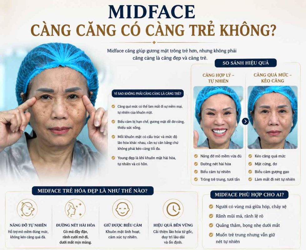 Midface càng căng càng trẻ không