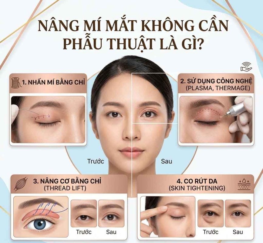 Nâng Mí Mắt Không Cần Phẫu Thuật: Giải Pháp Làm Đẹp An Toàn, Ít Xâm Lấn