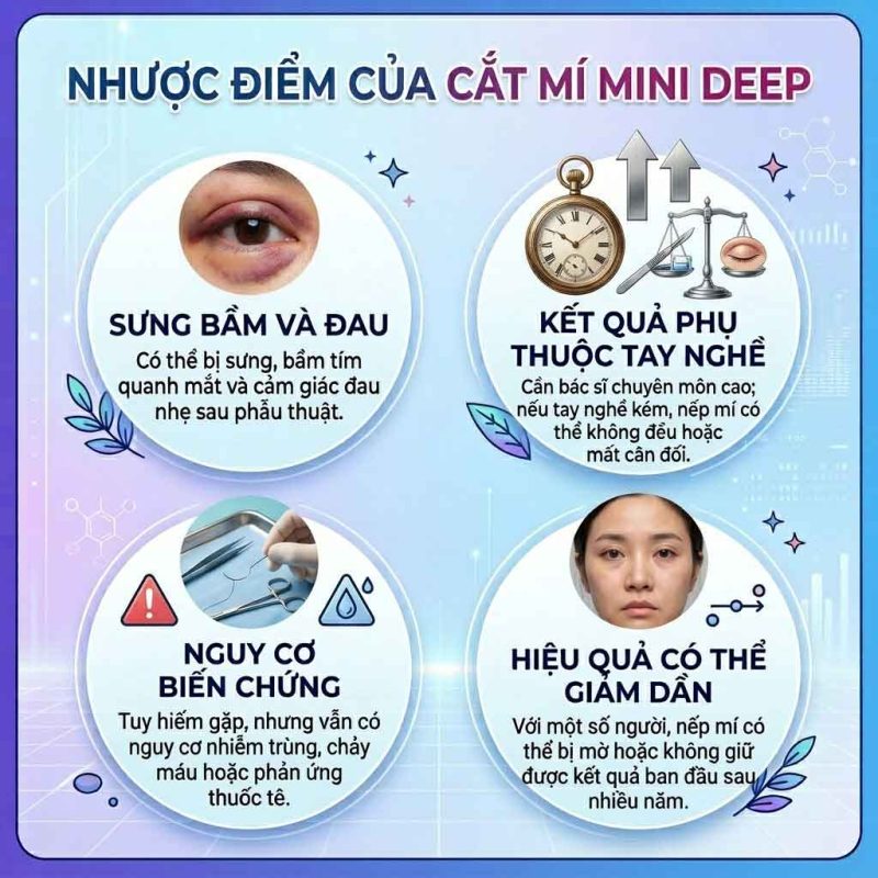 Nhược điểm cắt mí mini deep
