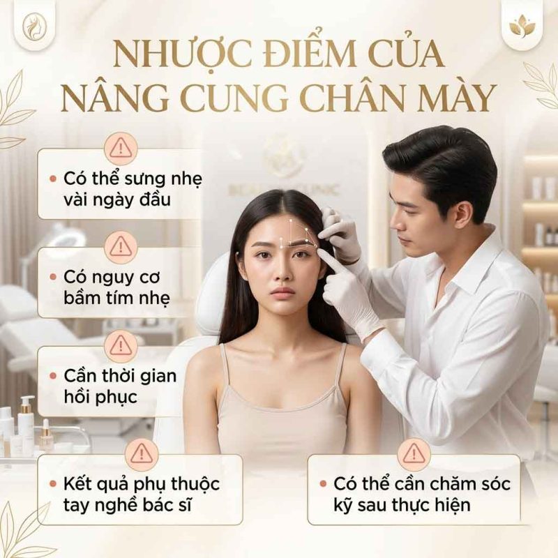 Nhược điểm của nâng cung chân mày