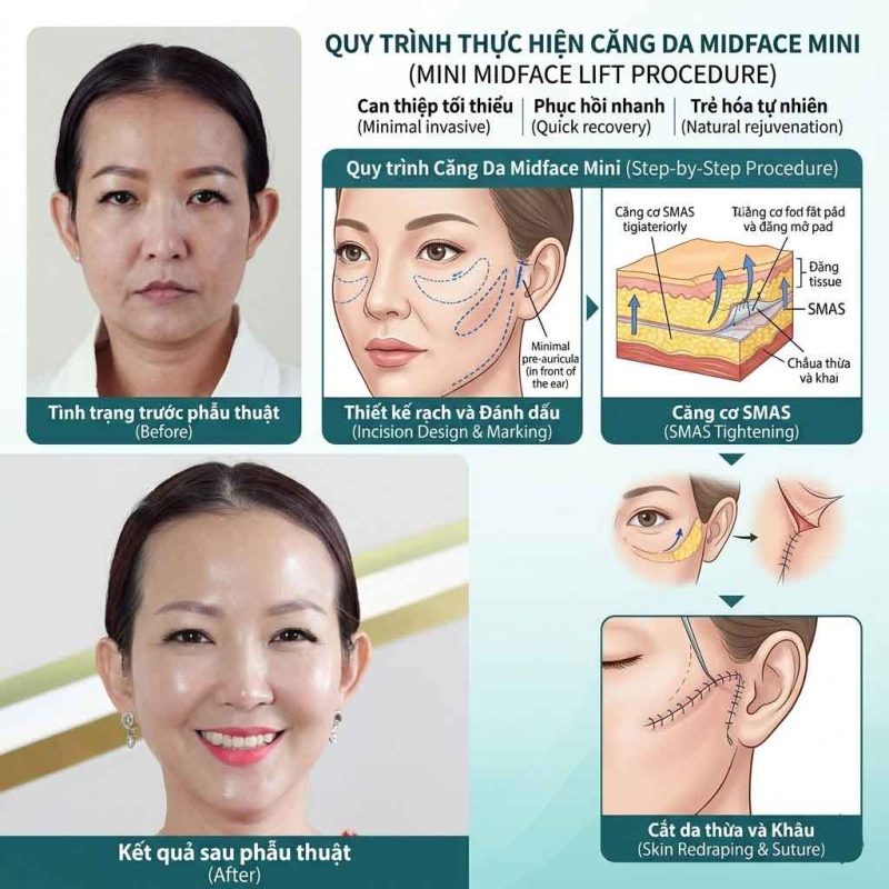 Quy trình thực hiện căng da midface