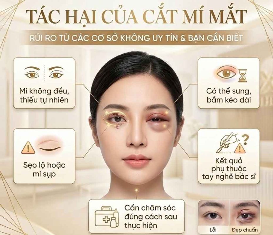 Tác Hại Của Cắt Mí Mắt Tác hại của cắt mí mắt