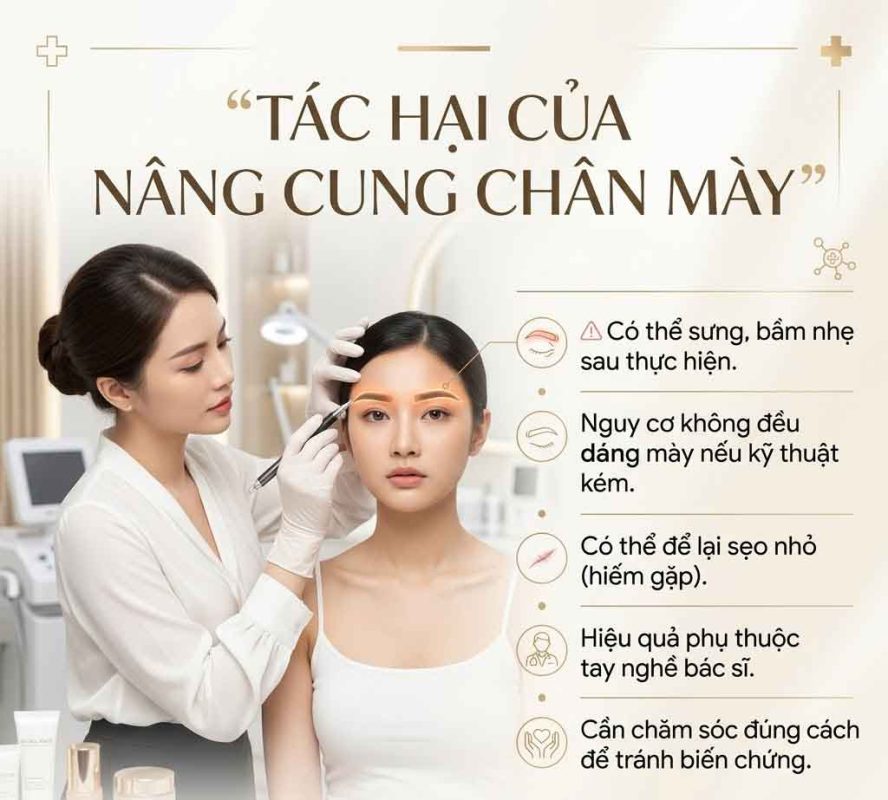 Tác hại của nâng cung chân mày