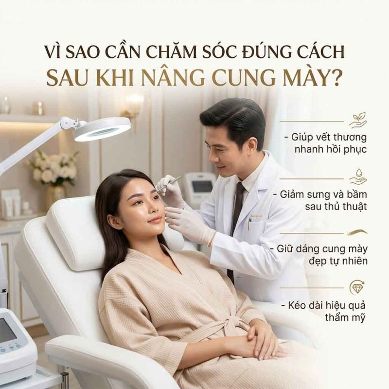 Vì sao cần chăm sóc đúng cách sau khi nâng cung chân mày