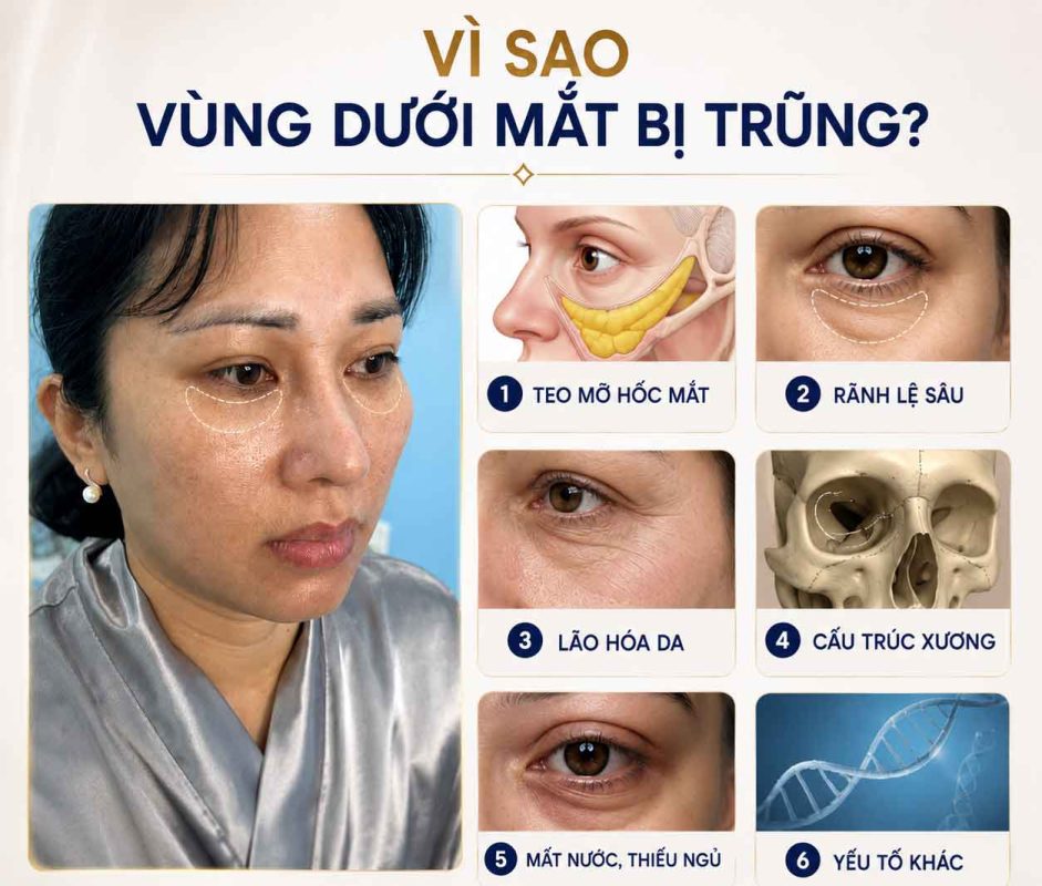 Midface Làm Đầy Trũng Mắt Là Gì? Giải Pháp Trẻ Hóa Vùng Dưới Mắt Hiệu Quả Vì sao vùng dưới mắt bị trũng