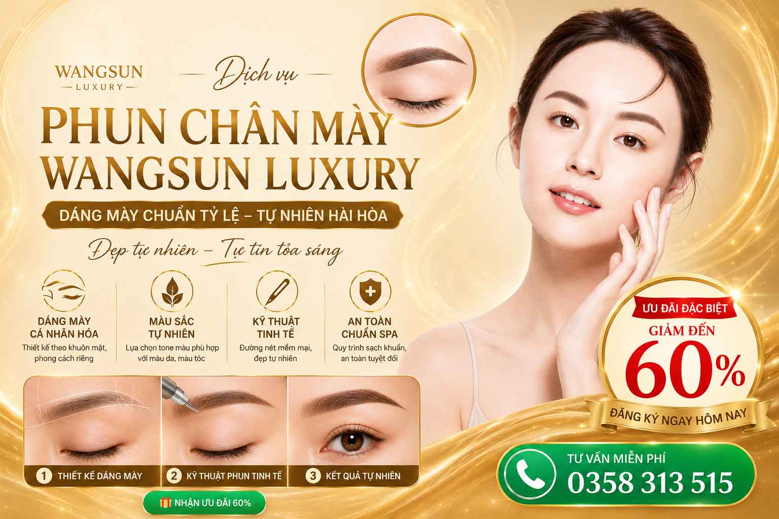 Dịch vụ phun chân mày WangSun Luxury