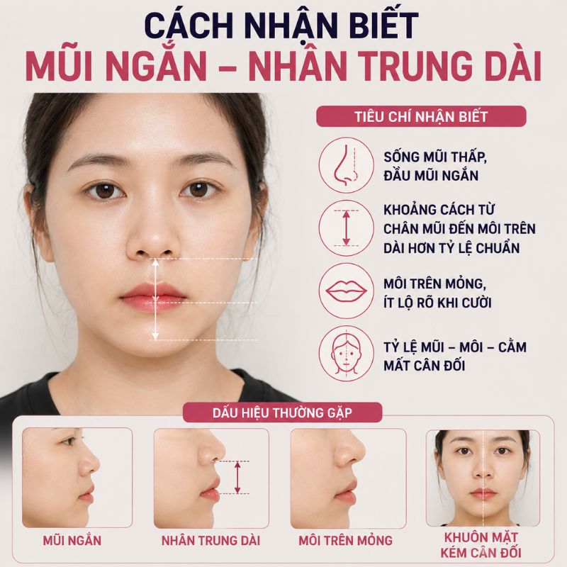 Mũi Ngắn Nhân Trung Dài Có Xấu Không? Nguyên Nhân Và Cách Cải Thiện Theo Tỷ Lệ Khuôn Mặt Cách nhận biết mũi ngắn nhân trung dài