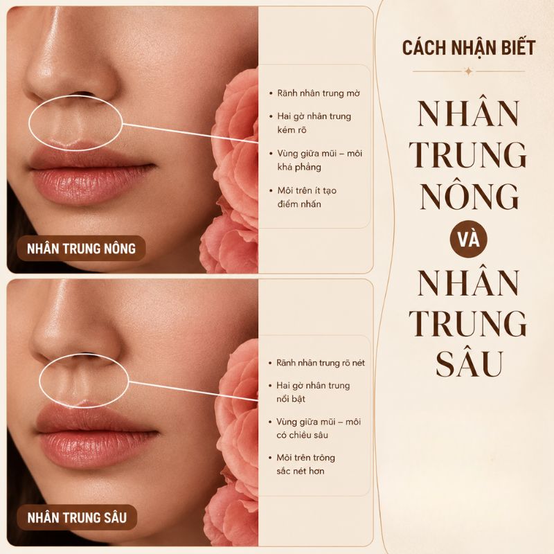Cách nhận biết nhân trung nông và nhân trung sâu
