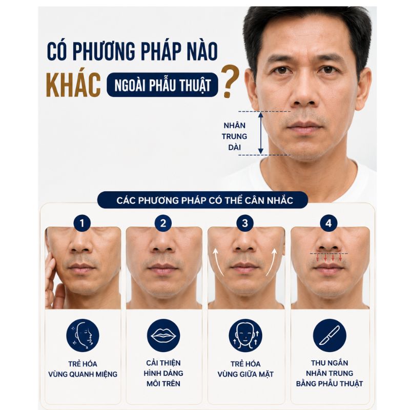 Ai Phù Hợp Thu Ngắn Nhân Trung? Những Trường Hợp Bác Sĩ Có Thể Cân Nhắc Có phương pháp nào khác ngoài phẫu thuật thu ngắn nhân trung