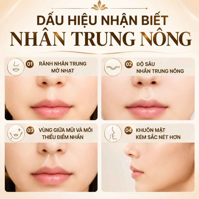 Nhân Trung Nông Là Gì? Nguyên Nhân Và Các Phương Pháp Cải Thiện Hiện Nay Dấu hiệu nhận biết nâhn trung nông