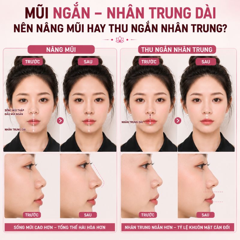 Mũi Ngắn Nhân Trung Dài Có Xấu Không? Nguyên Nhân Và Cách Cải Thiện Theo Tỷ Lệ Khuôn Mặt Mũi ngắn nhân trung dài nên nâng mũi hay thu ngắn nhân trung