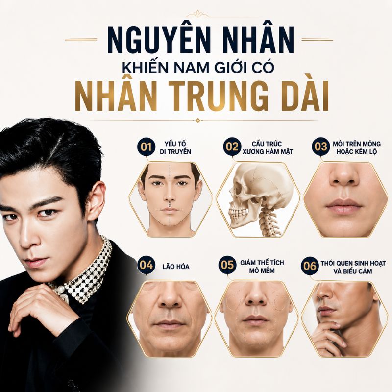 Nhân Trung Dài Ở Nam: Đặc Điểm, Ảnh Hưởng Và Cách Cải Thiện Nguyên nhân khiến nam giới có nhân trung dài
