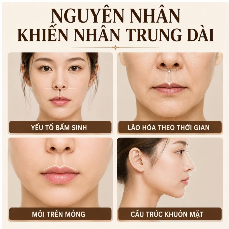 Nguyên nhân khiến nhân trung dài