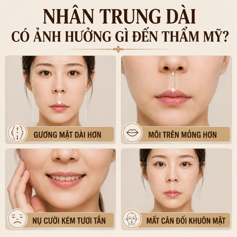 Nhân trung dài có ảnh hưởng gì không