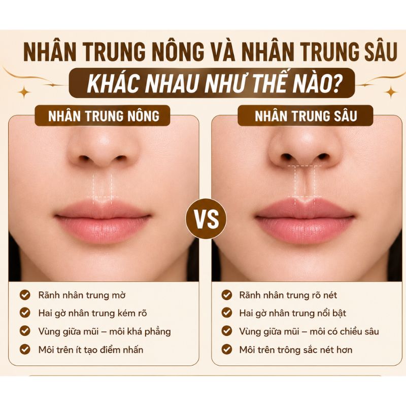 Nhân trung nông và sâu khác nhau như thế nào